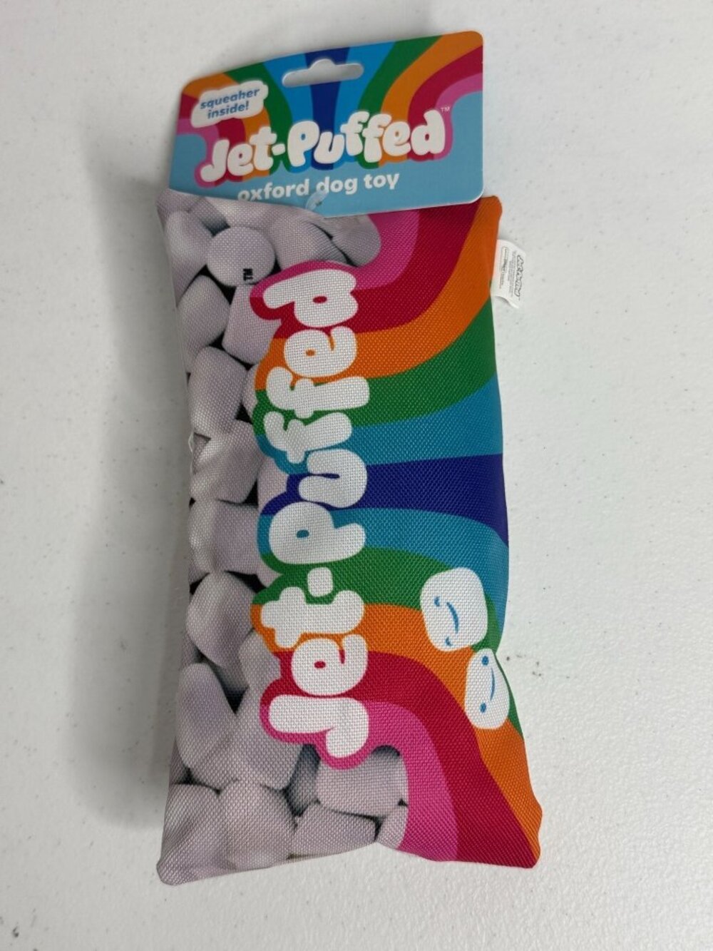 Jet Puffed Marshmallow Dog Toy Plush Squeaky Food Theme Pet Toy